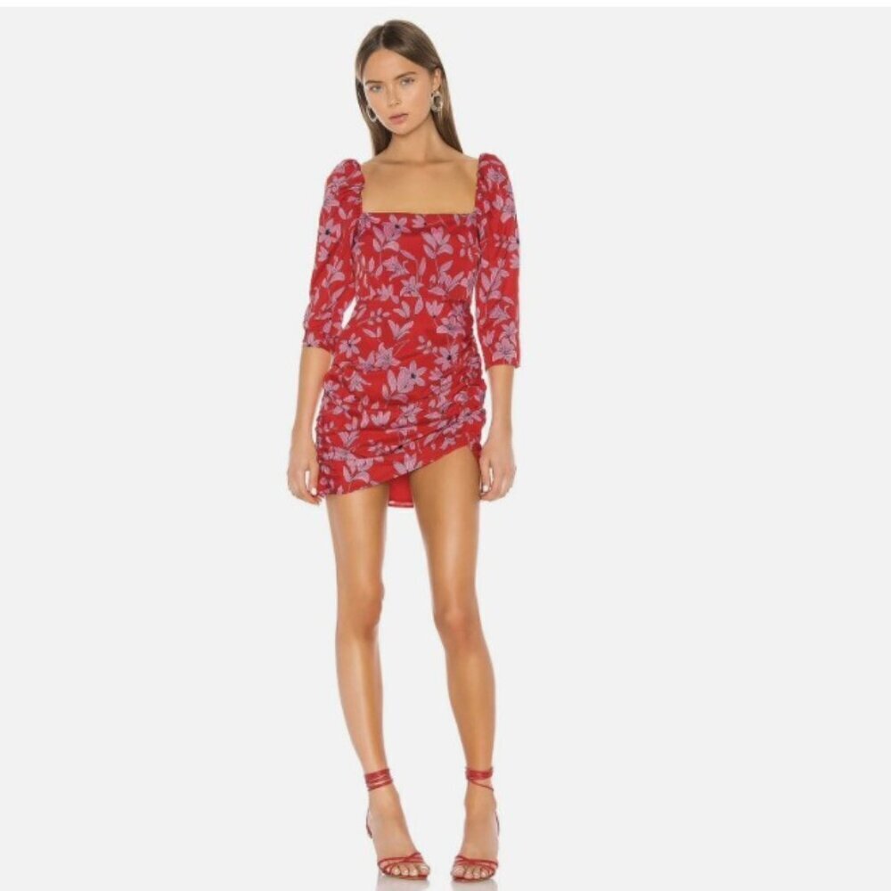 Revolve Camila Coelho Pink Floral Lidia Mini Dress - Size L